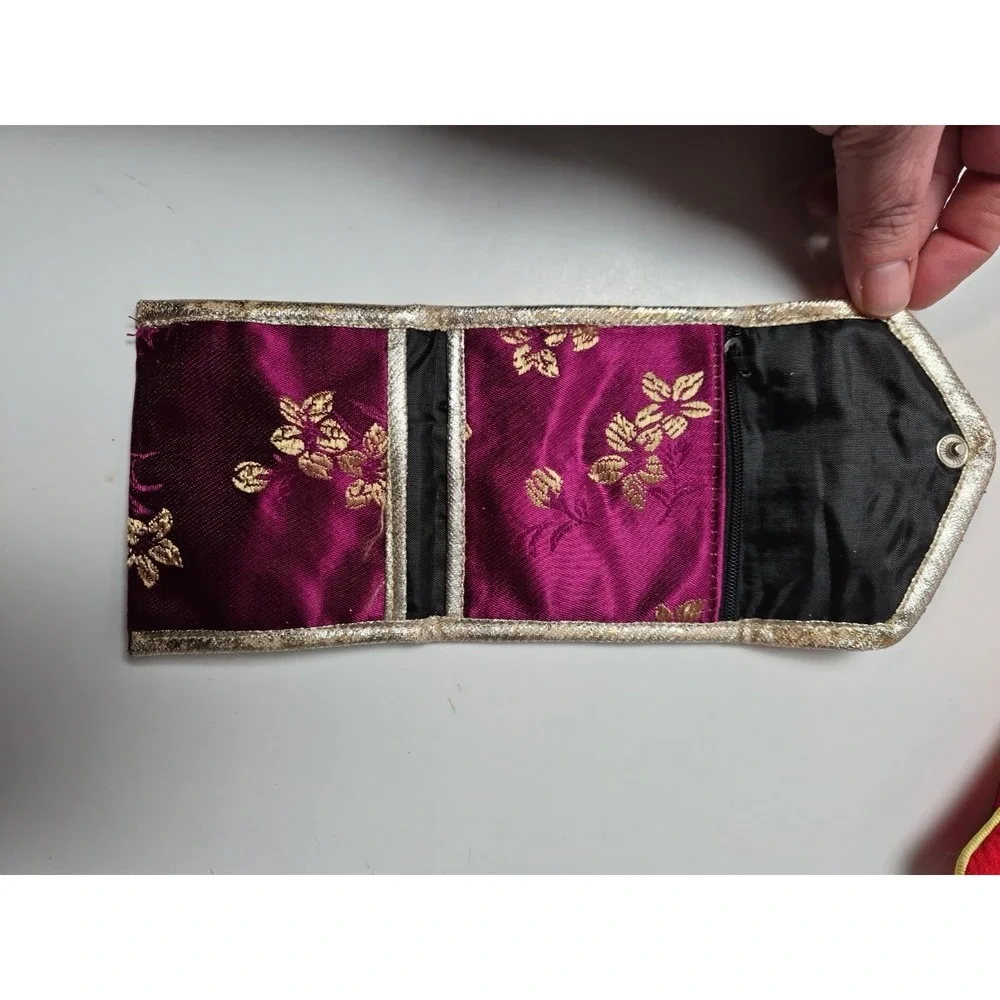 Lot‎ of 8 Asian Silk Brocade Jewelry Pouches & Coin Purses Mixed Colors & Styles